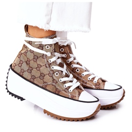 FJ1 Adidași conectați pe platforma Electric Love Brown alb maro