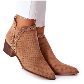 Cizme ajurate cu decupaje, Camel Western maro Cizme ajurate cu decupaje, Camel Western maro