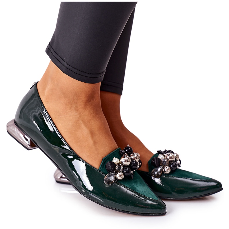 Balerini de damă Laura Messi Piele Verde 2157