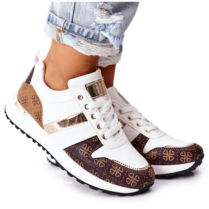 Încălțăminte sport Adidași White Next alb maro