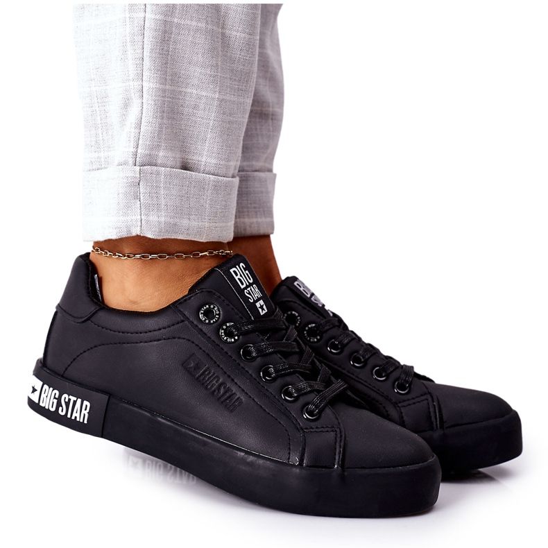 Adidași din piele pentru femei Big Star II274030 Negru