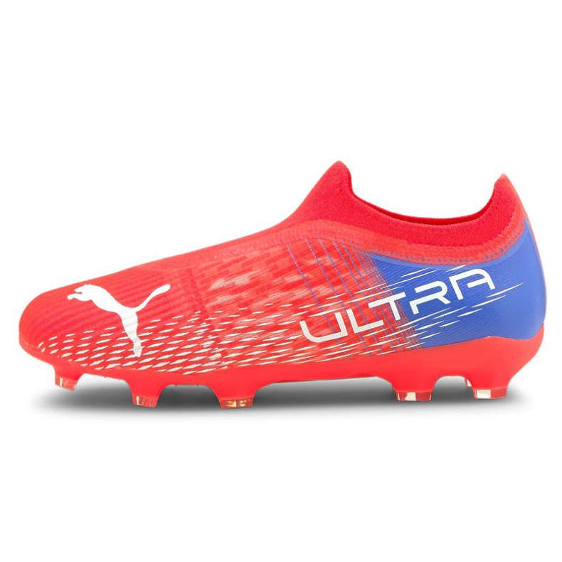 Ghete de fotbal Puma Ultra 3.3 Fg / Ag Jr 106529-01 roșu portocale si rosii Ghete de fotbal Puma Ultra 3.3 Fg / Ag Jr 106529-01 roșu portocale si rosii