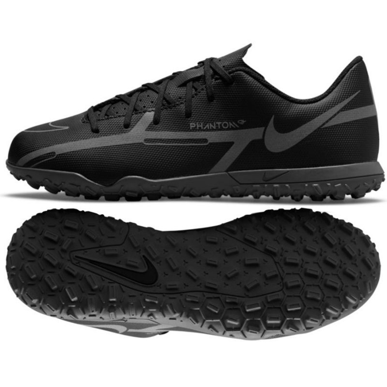 Pantofi de fotbal Nike Phantom GT2 Club Tf Jr DC0827 004 negru negru