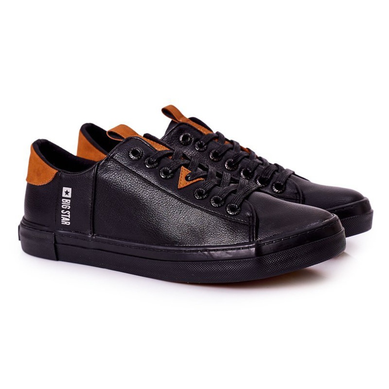Adidași din piele pentru bărbați Big Star GG174026 Negru