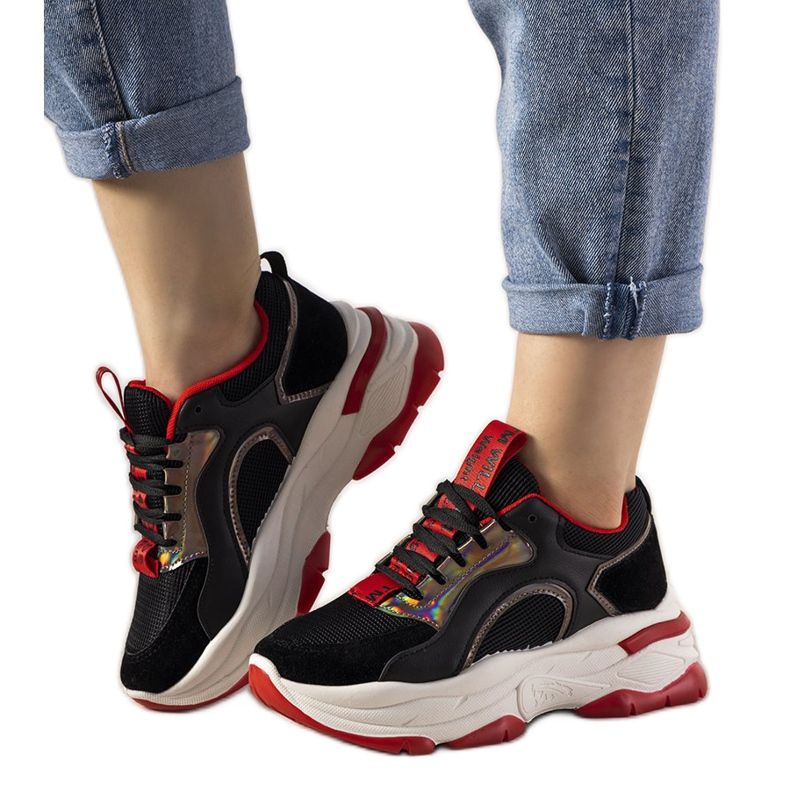 Adidași negri cu inserții holografice Freedom negru