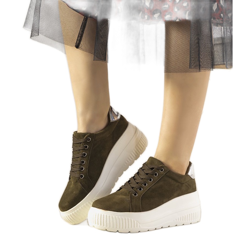 Adidași sport cu toc înalt de la Rapter verde