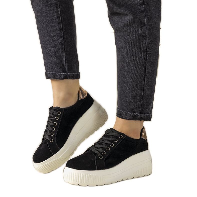 Adidași sport negri cu talpă Rapter înaltă negru Adidași sport negri cu talpă Rapter înaltă negru