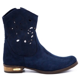 Olivier Cizme confortabile Jess bleumarin cu ajur albastru