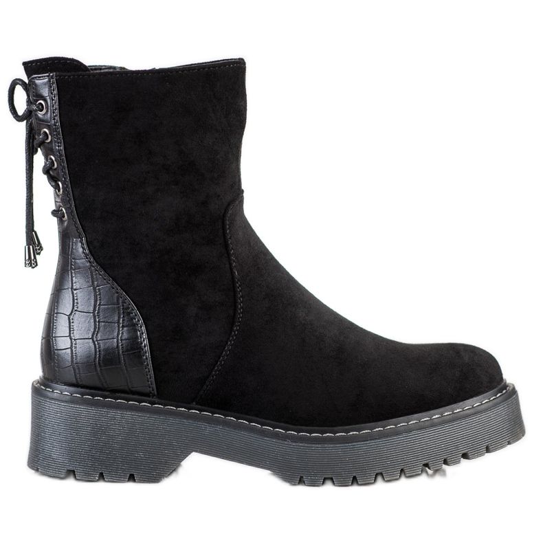 J. Star Muncitori din piele de căprioară cu legătură negru J. Star Muncitori din piele de căprioară cu legătură negru