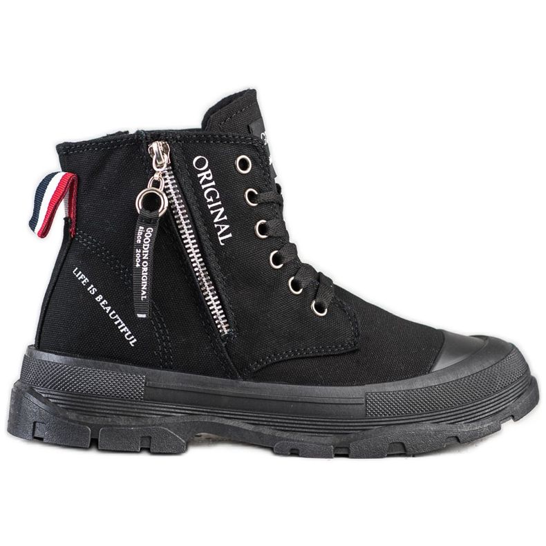 Goodin Adidași cu fermoar decorativ negru