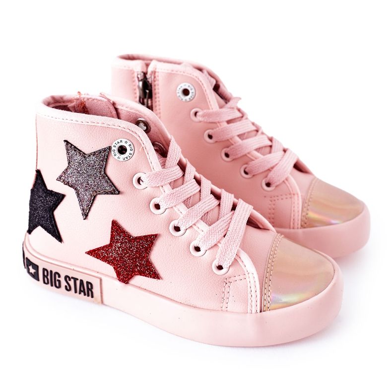 Adidași înalți pentru copii Cu fermoar Big Star II374030 Roz multicolor