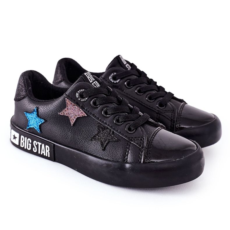 Adidași din piele pentru copii Big Star II374031 Negru