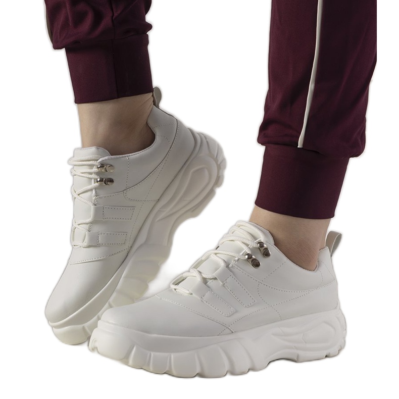 Adidași de sport albi cu talpă înaltă Luna