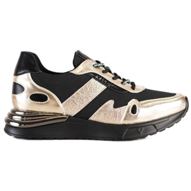 Adidași cu sclipici VINCEZA negru de aur Adidași cu sclipici VINCEZA negru de aur