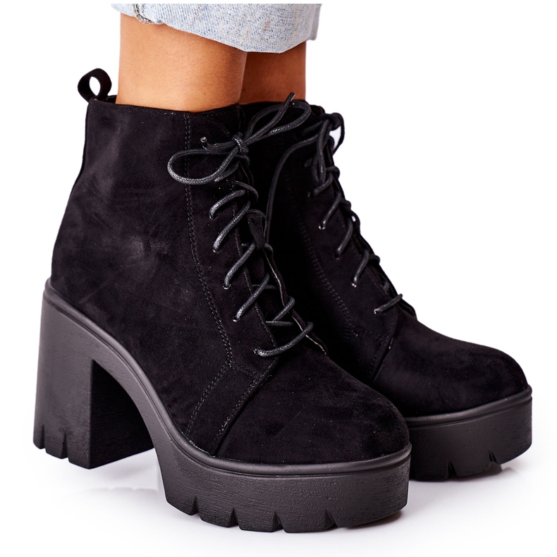 PS1 Cizme de piele caldă pe direcție neagră negru