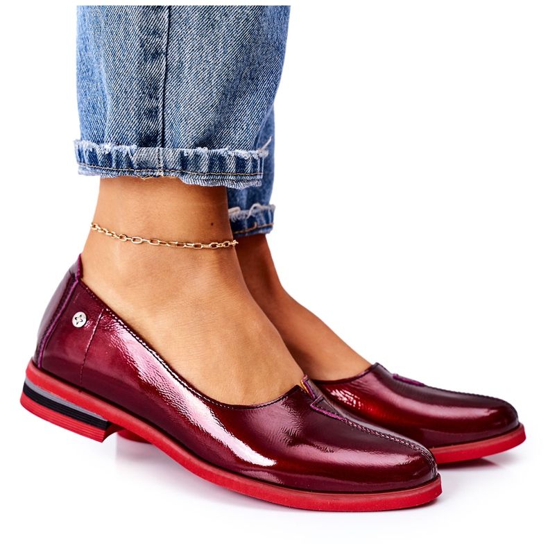 Pantofi din piele lăcuită Maciejka 05035-23 Burgundia roșu Pantofi din piele lăcuită Maciejka 05035-23 Burgundia roșu