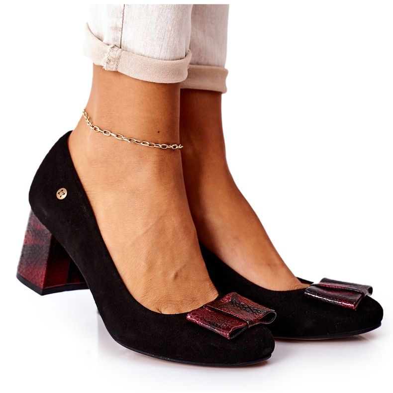 Pompă de damă Maciejka Suede Black 3356A-20 / 00-1 negru