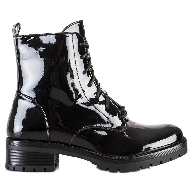 S. BARSKI Muncitori din piele ecologică lăcuită S.BARSKI negru