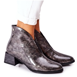 Cizme din piele caldă cu toc înalt Maciejka 04777-13 Gri multicolor Cizme din piele caldă cu toc înalt Maciejka 04777-13 Gri multicolor