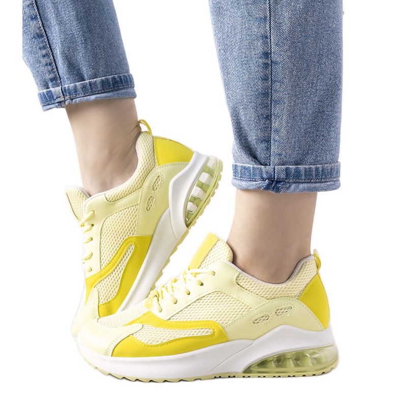 Adidași de sport galbeni Marcon pastel