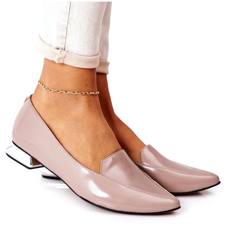 Mocasini pe toc argintiu Laura Messi 2013 Cappuccino multicolor Mocasini pe toc argintiu Laura Messi 2013 Cappuccino multicolor