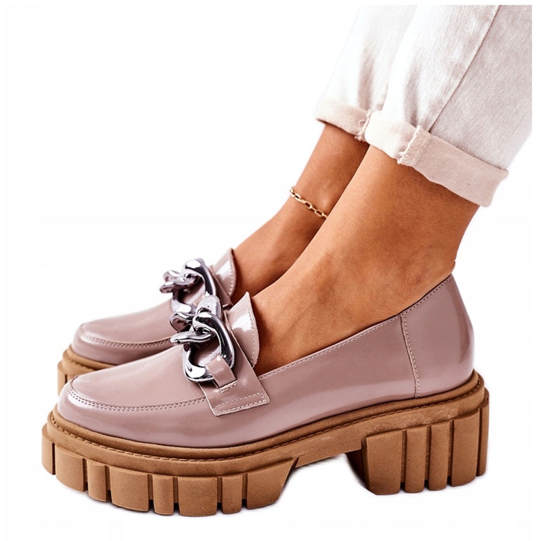 Mocasini pentru damă din piele Cappuccino Laura Messi 2339 bej