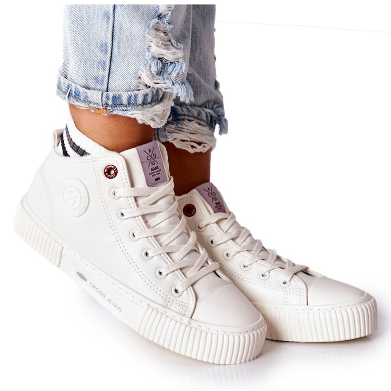 Adidași pentru femei Cross Jeans High White II2R4022 alb Adidași pentru femei Cross Jeans High White II2R4022 alb
