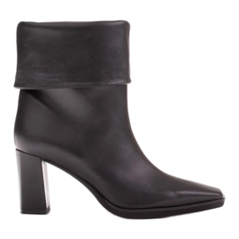 Marco Shoes Cizme elegante Loren cu guler înfășurat negru Marco Shoes Cizme elegante Loren cu guler înfășurat negru