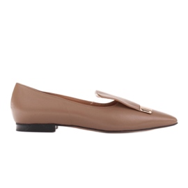 Marco Shoes Balerini cu limbă decorativă bej Marco Shoes Balerini cu limbă decorativă bej