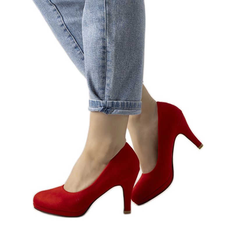 Pompele roșii pe un toc stiletto Marino roșu