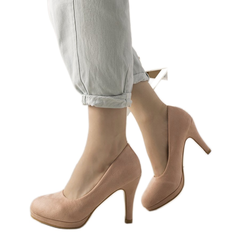 Pompele roz pe toc stiletto Marino