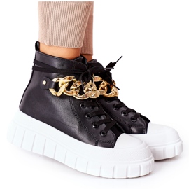 PB1 Adidași înalți pe platforma La Rocca neagră negru