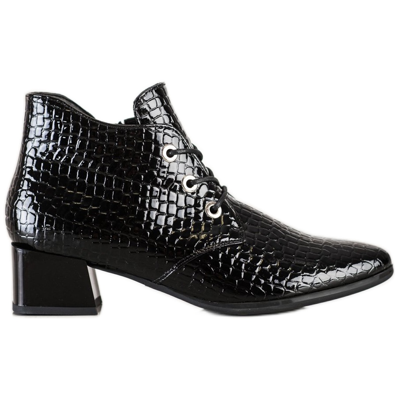 Cizme cu șiret VINCEZA negru