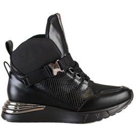 Adidași de top cu cataramă VINCEZA negru Adidași de top cu cataramă VINCEZA negru