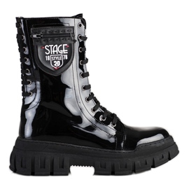 SHELOVET Cizme Negre Pe Pltform negru