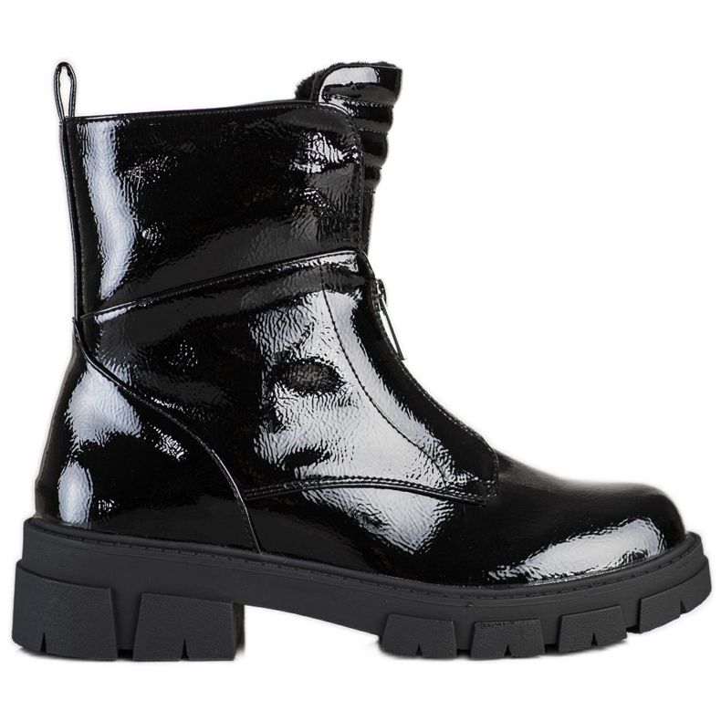 Genti cu fermoar S. Barski lacuite negru