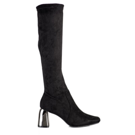 M.Daszyński Cizme elegante cu toc negru M.Daszyński Cizme elegante cu toc negru