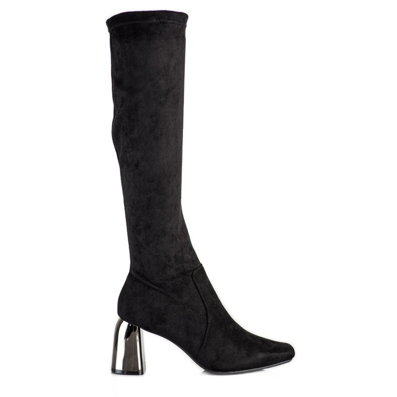 M.Daszyński Cizme elegante cu toc negru