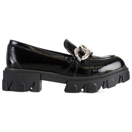 SHELOVET Mocasini de modă lăcuțiți negru SHELOVET Mocasini de modă lăcuțiți negru