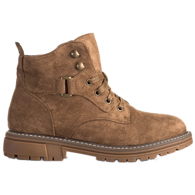 SHELOVET Ghete din piele de căprioară maro