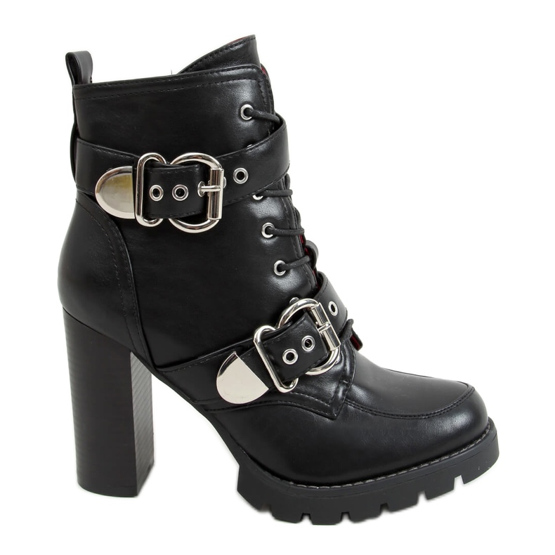 Cizme negre cu toc lat M556 Negru Cizme negre cu toc lat M556 Negru