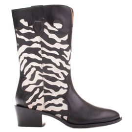 Marco Shoes Cizme de cowboy Clara cu cusături decorative negru Marco Shoes Cizme de cowboy Clara cu cusături decorative negru