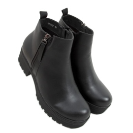 Cizme negre cu tălpi groase 9B1053 Negre negru Cizme negre cu tălpi groase 9B1053 Negre negru