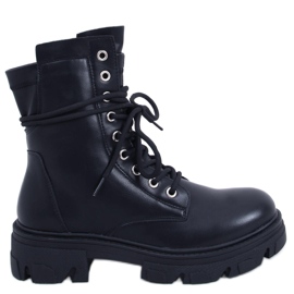 Cizme cu șiret negru RQ379 Negru Cizme cu șiret negru RQ379 Negru