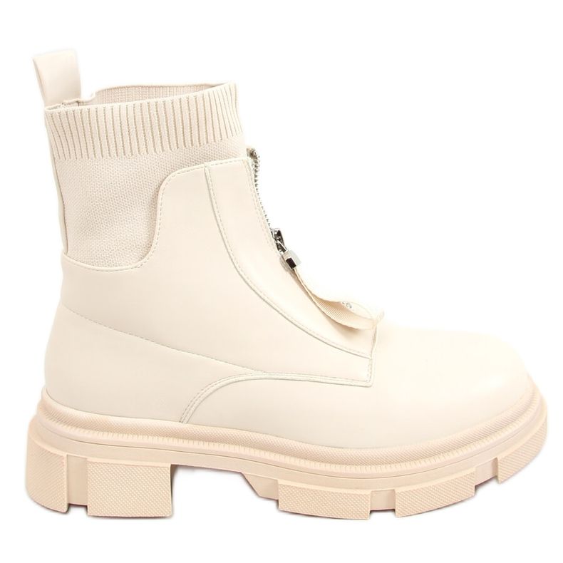 Cizme cu o șosetă superioară bej 168-321 Bej Cizme cu o șosetă superioară bej 168-321 Bej