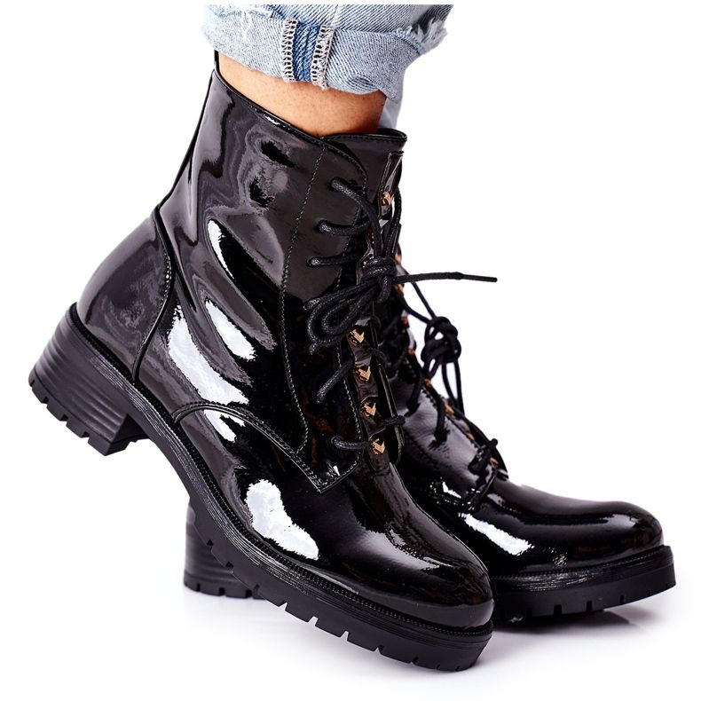 S.Barski Cizme de Damă Lacuit Negru Maniana