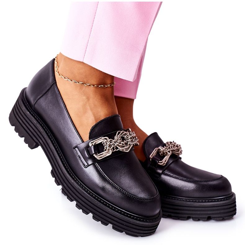 Mocasini dama Mocasini din piele negru Laura Messi 2383