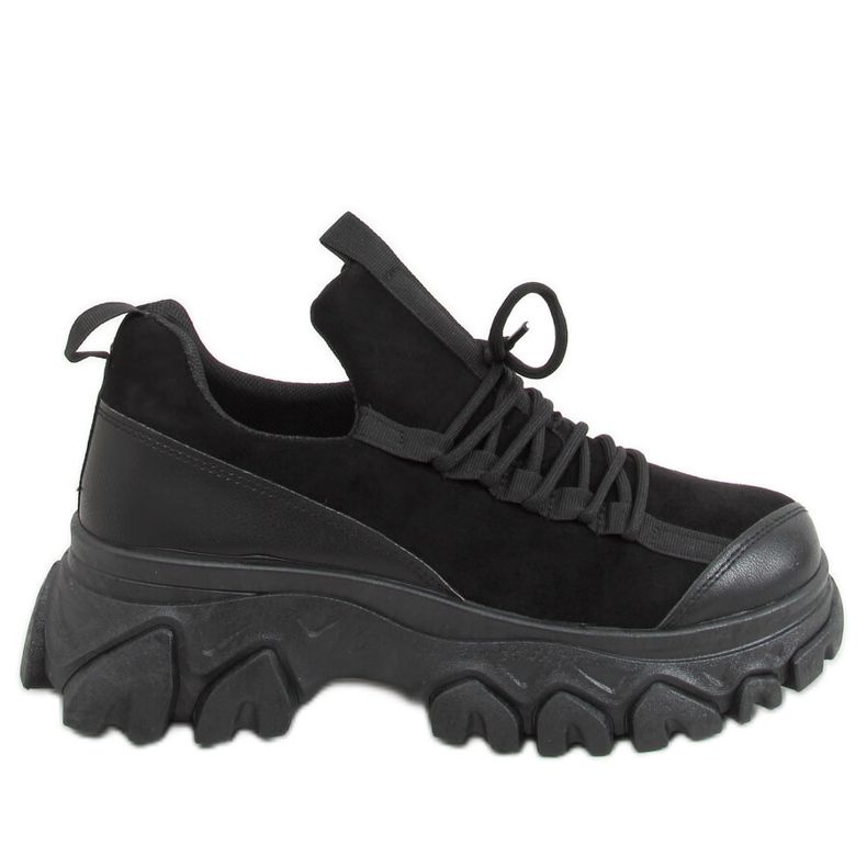 Negru NB520P Pantofi sport negri cu talpă înaltă