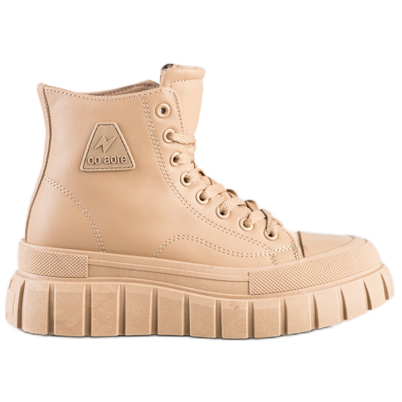 SHELOVET Adidași cu piele ecologică pe platformă bej