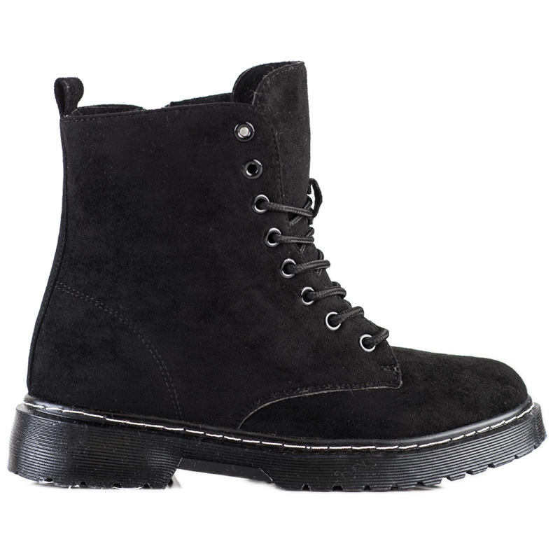 SHELOVET Trappers călduroși din piele de căprioară negru